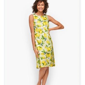 Talbots sz 18 Lemon Blossom Shift dress preppy summer sleeveless garden shower